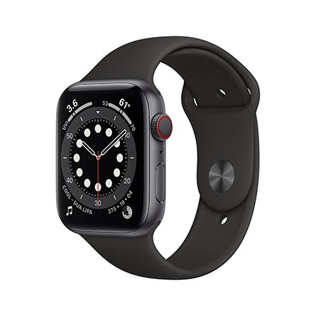 Apple Watch Series 6 GPS + Cellular  44mm alluminio grigio siderale con cinturino Sport nero - Usato - Grado B
