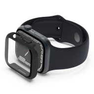 Proteggi schermo + bumper TemperedCurve 2 in 1 per Apple Watch Series 9/8/7/6/5/4/SE con cassa 44/45mm - Nero