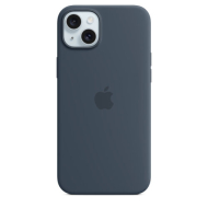 Custodia MagSafe in silicone per iPhone 15 Plus -  Blu Tempesta
