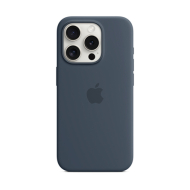 Custodia Apple MagSafe in silicone per iPhone 15 Pro - Blu tempesta