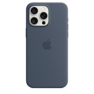 Custodia MagSafe in silicone per iPhone 15 Pro Max - Blu Tempesta