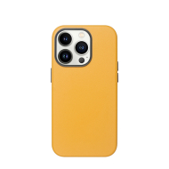 Tunit − Cover in pelle sintetica per iPhone 14 Pro compatibile MagSafe arancione