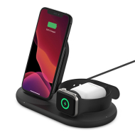 Caricabatteria Wireless 3 in 1 Boost Charge di Belkin per iPhone, Apple Watch e AirPods - Nero