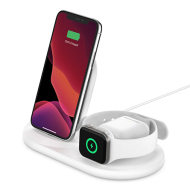 Caricabatteria Wireless 3 in 1 Boost Charge di Belkin per iPhone, Apple Watch e AirPods - Bianco