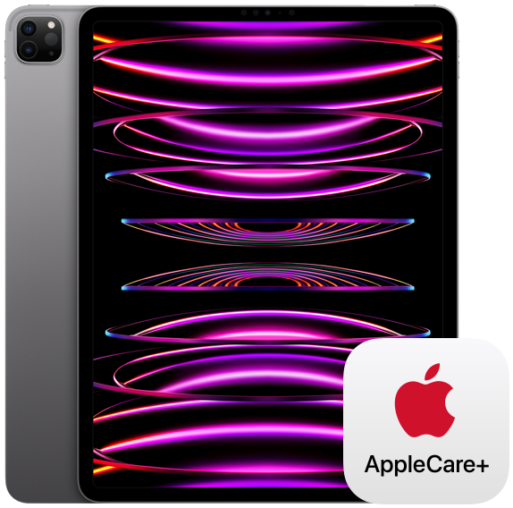 Un iPad Pro e il logo di AppleCare+