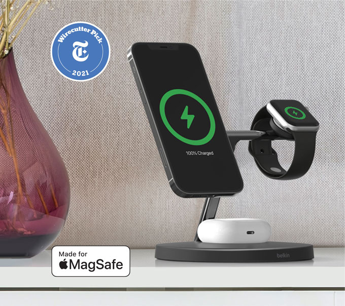 Supporto di ricarica wireless 3 in 1 con MagSafe